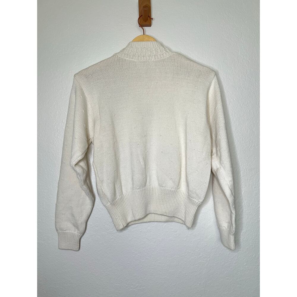 Vintage Liz Claiborne Floral Embroidered Mock Neck Sweater Sz Small Cottagecore - Picture 6 of 6
